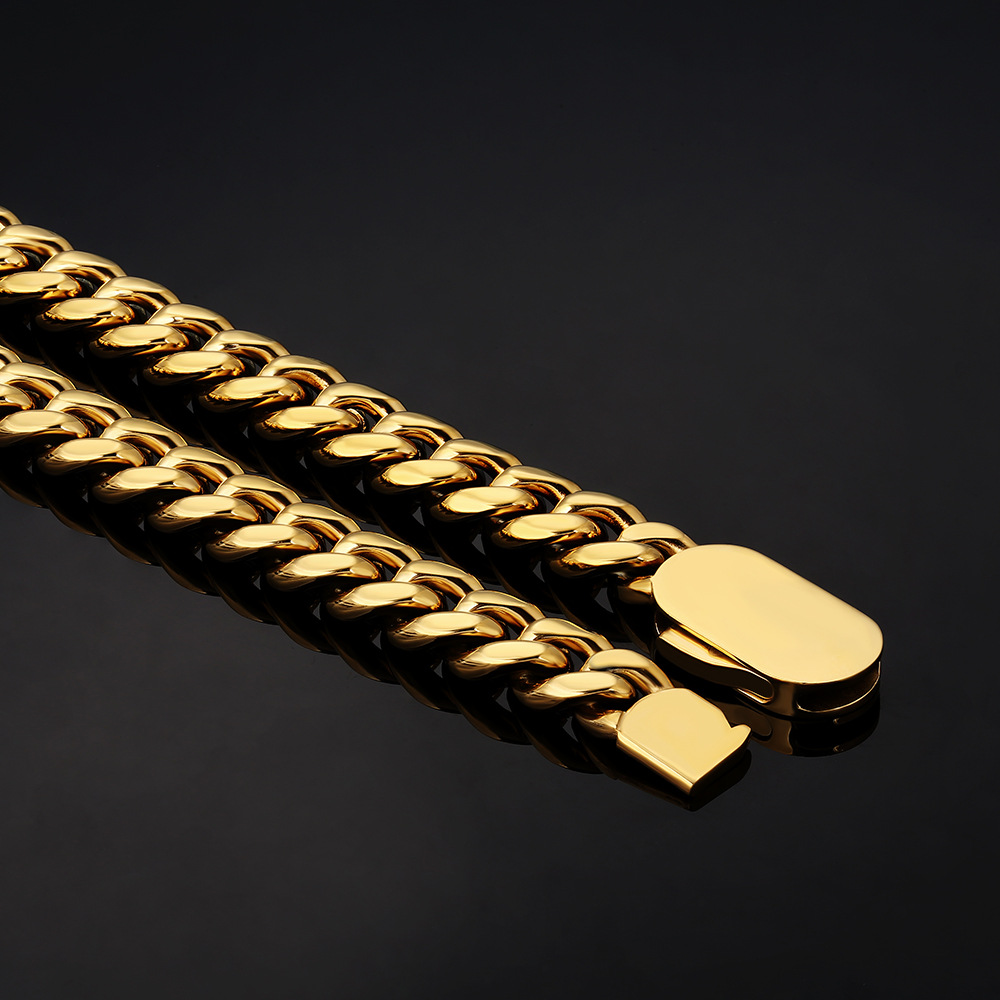 Men's 10mm Stainless Steel Cuban Chain Necklace – Punk Hip-Hop Style