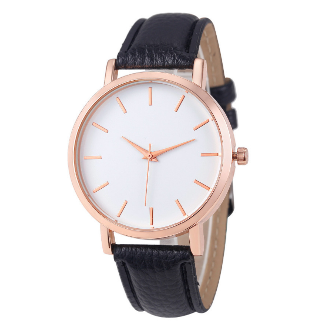 Women's Quartz Watch with Leather Strap - Casual Simple