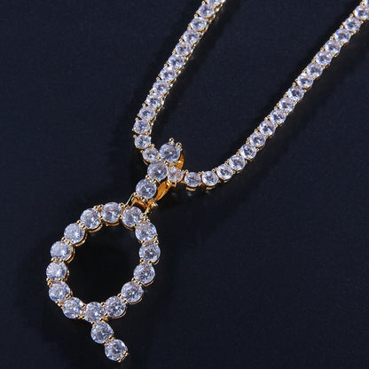 Bling Bling Letter Pendant Necklace with Zirconium (26)