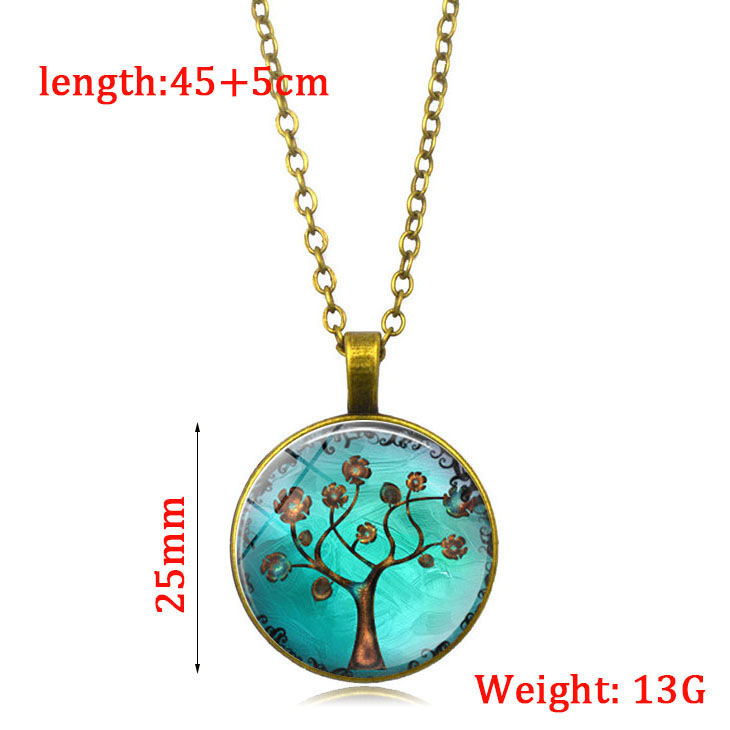 Tree of Life Necklace with Glass Art Pendant
