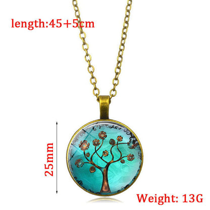 Tree of Life Necklace with Glass Art Pendant
