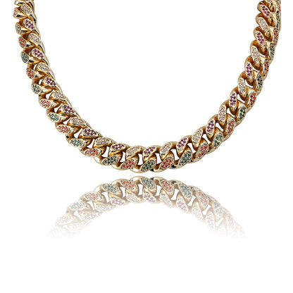 Rainbow Jewelry Miami Cuban Link Necklace for Men