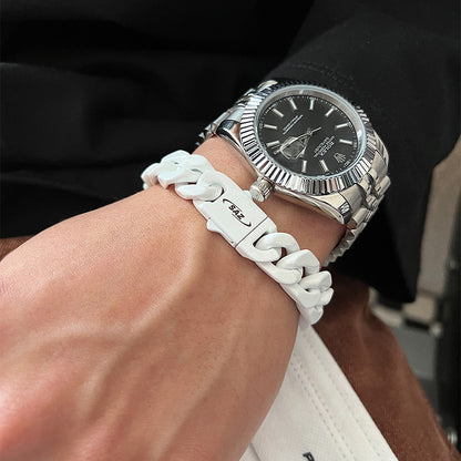 Cuban Bracelet with 3D Buckle Design