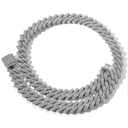 Men's Hip Hop Cuban Link Necklace with Zircon Stones