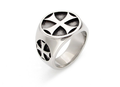 Retro Titanium Steel Cross Ring for Men's Punk Fashion