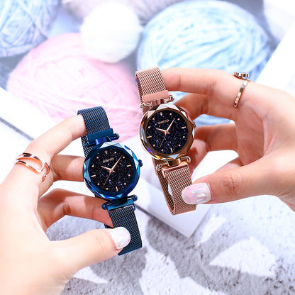 Starry Sky Women's Quartz Watch with Mesh Band