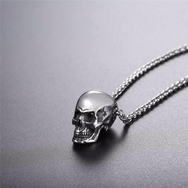 Punk Skull Pendant, Vintage Hip Hop Necklace