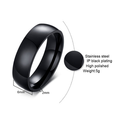 Titanium Steel Couple Rings with Black and Blue Zirconium