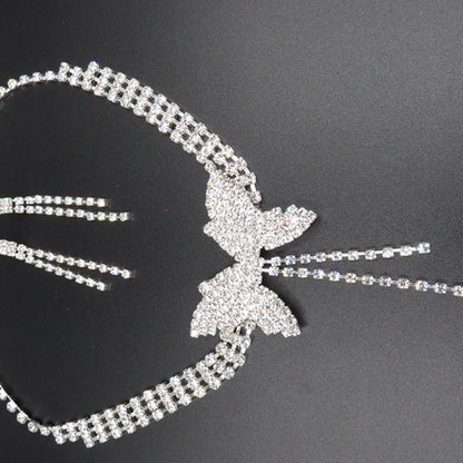 Bridal Jewelry Set with Rhinestone Necklace and Earrings