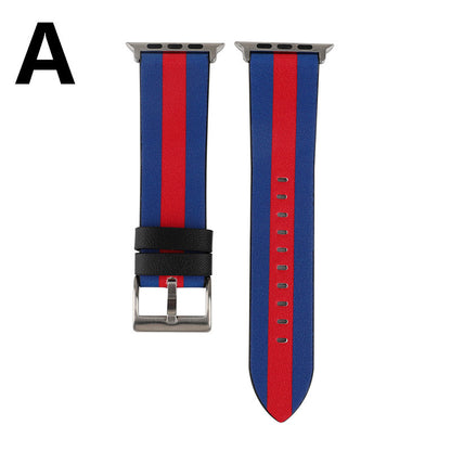 Leather Watch Strap with Flag Design