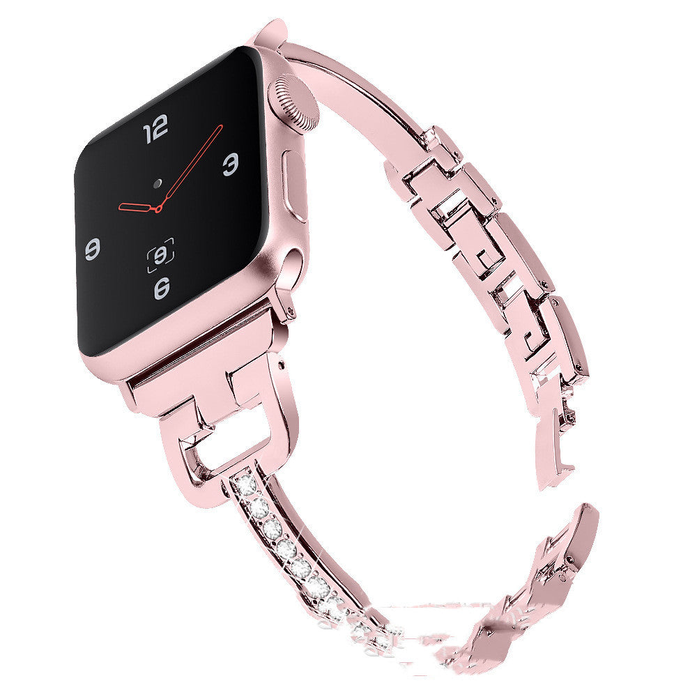 D-shaped Metal Diamond Strap for Apple Watch 12345