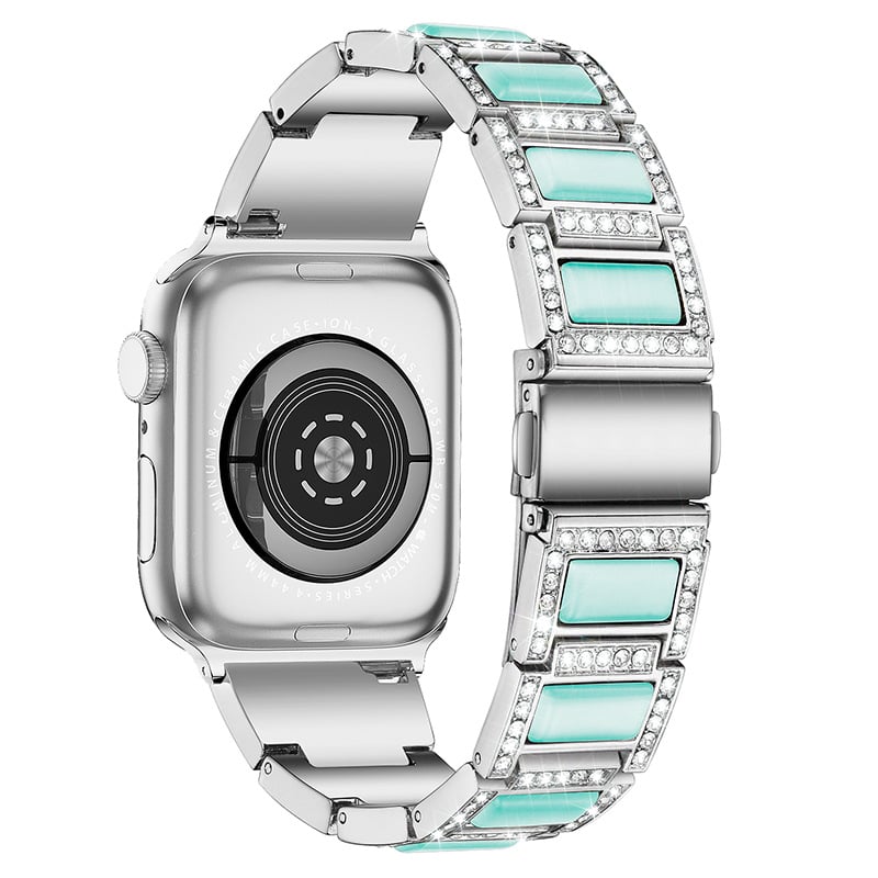 Opal Three Beads Diamond-Studded Stainless Steel Watch