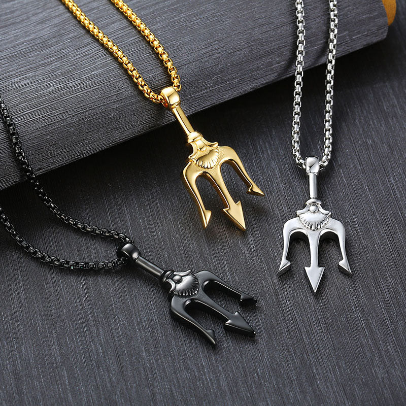Titanium Steel Necklace with Hip Hop Cross Pendant