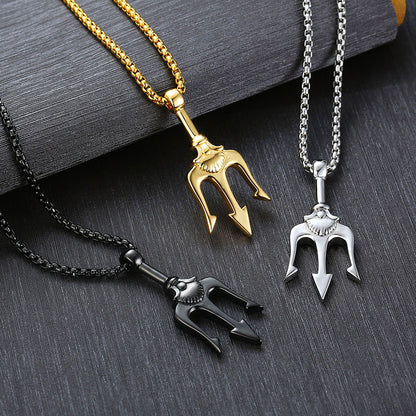 Titanium Steel Necklace with Hip Hop Cross Pendant
