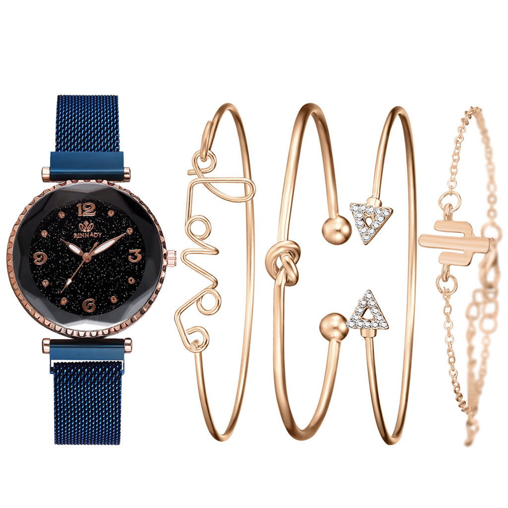 Quartz Watch and Bracelet Set for Women (2 Pieces)