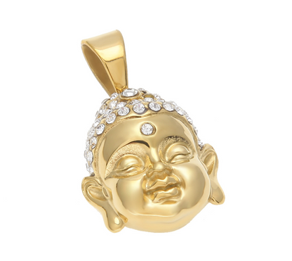 Gold-Plated Hip-Hop Buddha Pendant Necklace for Men
