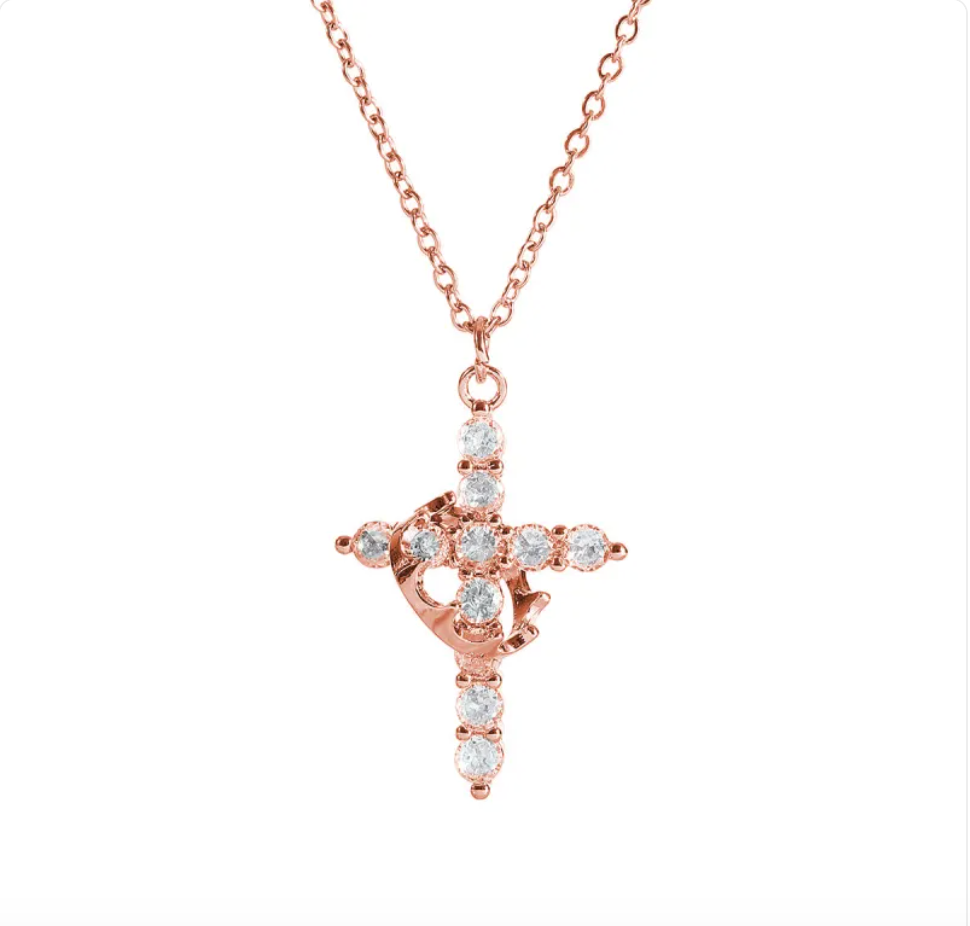 Y-Shaped Crown Pendant Necklace