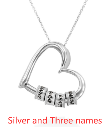 Heart Love Beaded Pendant Necklace,