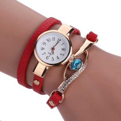 Blue Crystal Long Strap Quartz Bracelet Watch