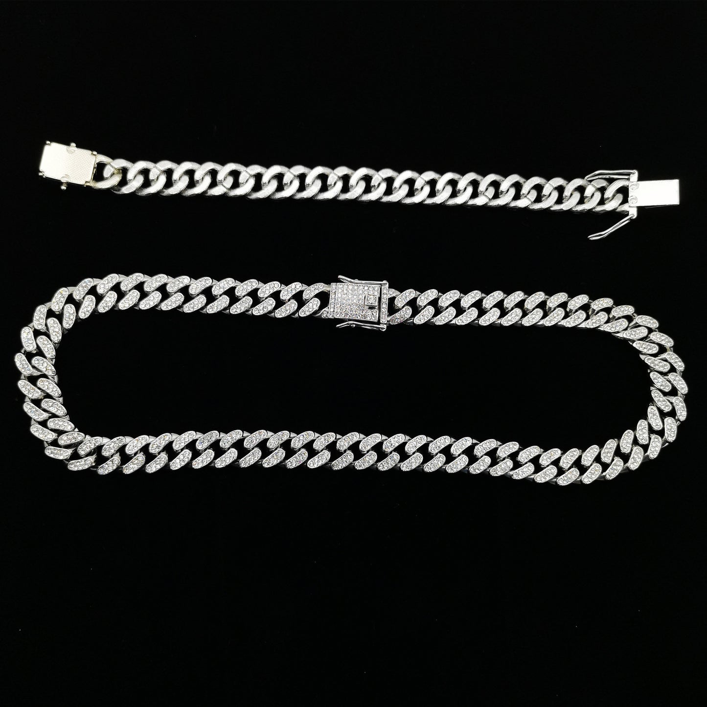 13mm Flat Cuban Link Diamond Bracelet for Hip Hop