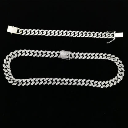 13mm Flat Cuban Link Diamond Bracelet for Hip Hop