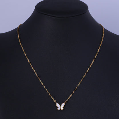 Stylish Butterfly Design Natural Mother-of-Pearl Necklace