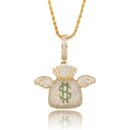 Trendy Hip-Hop Pendant Necklace with Zirconia Stones