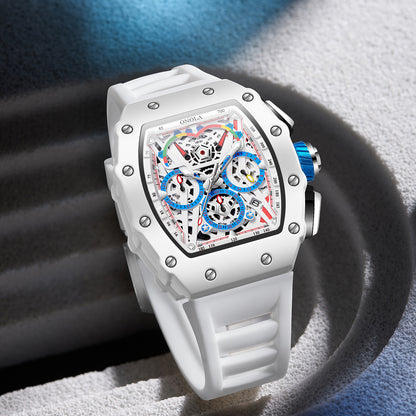 ONOLA Stylish Waterproof Quartz Men's Watch with Silicone Band