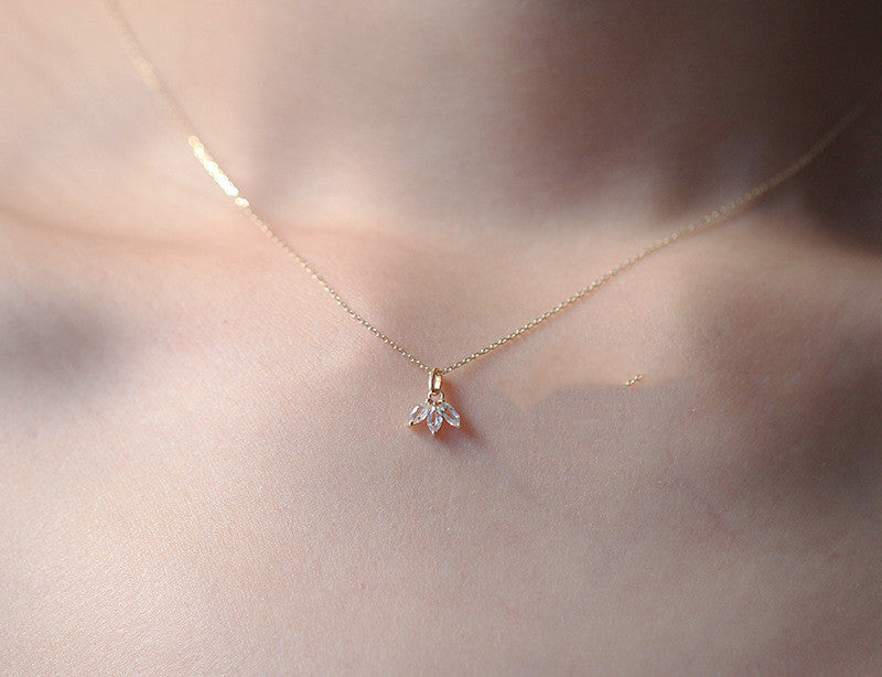 S925 Silver Plated 14K Gold French Minimalist Necklace