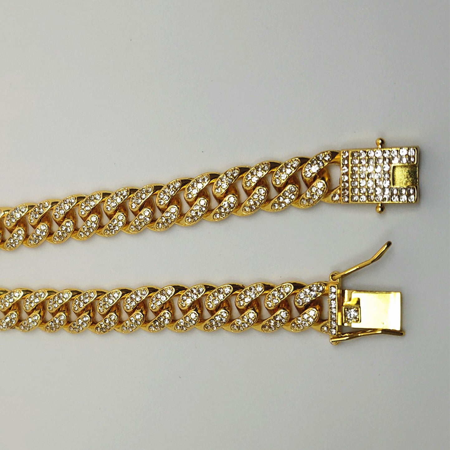 Cuban Chain Bracelet 12mm with Full Diamond Design
