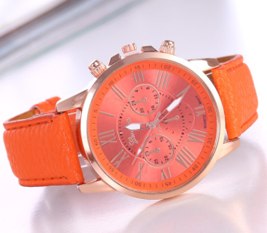 Women's Leather Strap Roman Numeral Watch for All