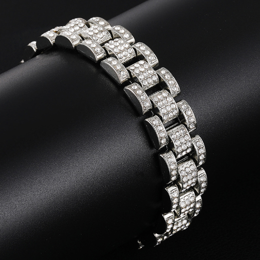 Hip Hop Cuban Chain Diamond Watch Band (EU/US Style)