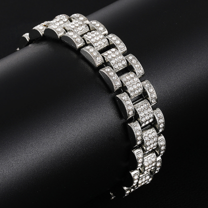 Hip Hop Cuban Chain Diamond Watch Band (EU/US Style)