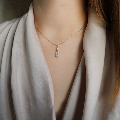 S925 Silver Plated 14K Gold Pendant Necklace for Women