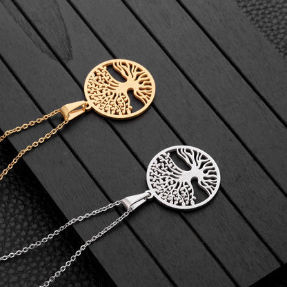 Stainless Steel Tree of Life Pendant Necklace