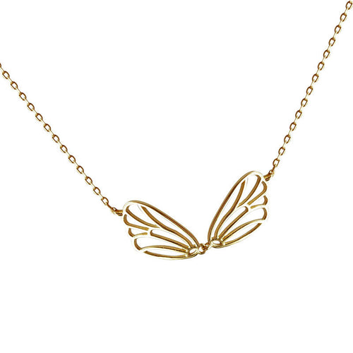S925 Silver Angel Wing Bow Necklace for Women