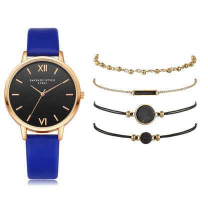 Lvpai Women's Minimalist Quartz Watch and Bracelet Set