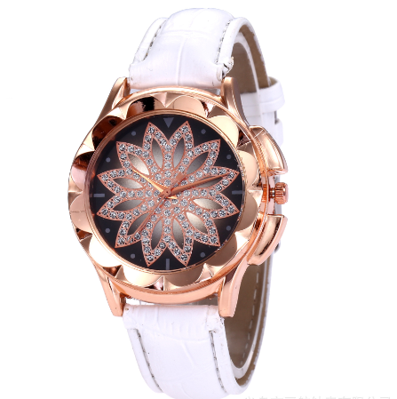 Fashionable Quartz Watch with Creative Design and Rhinestones