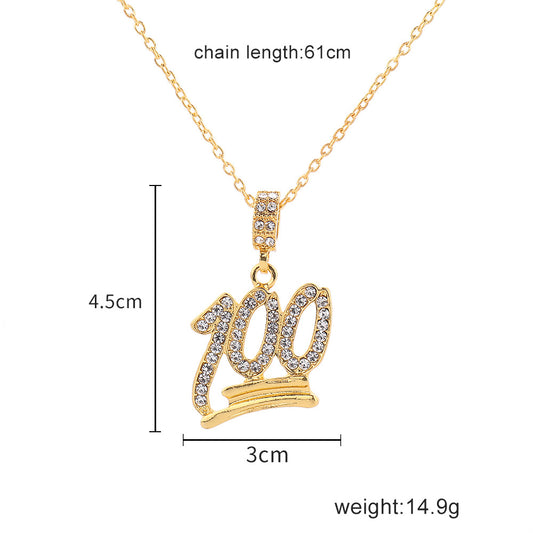 Hip Hop Men's Necklace with Diamond Pendant (Wholesale)