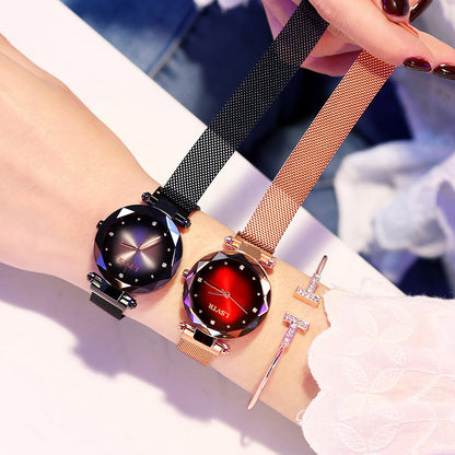 Wholesale Women's Quartz Starry Sky Watch with Magnet Band