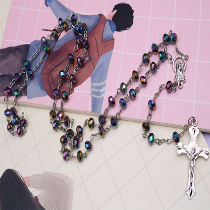 Crystal Cross Bead Necklace