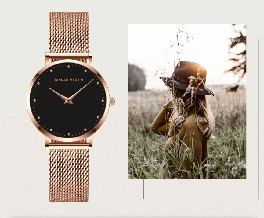 Waterproof Women's Quartz Watch with Steel Mesh Band