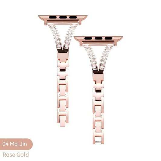 Metal Diamond Stainless Steel Watch Strap