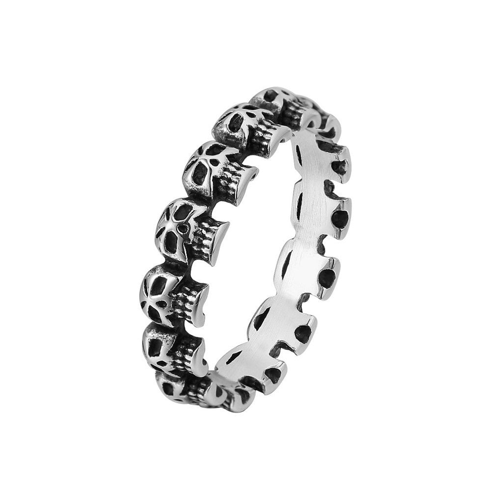 Retro Punk Skull Men's Titanium Steel Ring