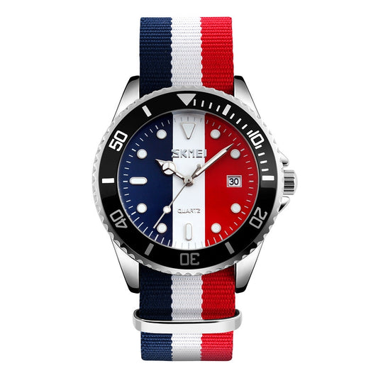 Men's Waterproof Quartz Watch with Stylish Fabric Band