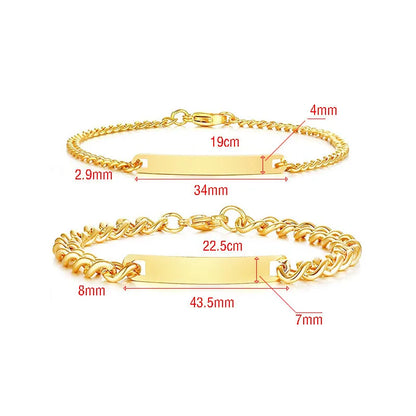 Stainless Steel Couple Cuban Bracelet