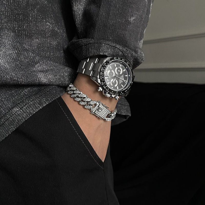Men's Cuban Style Bracelet - Minimalist Summer Design