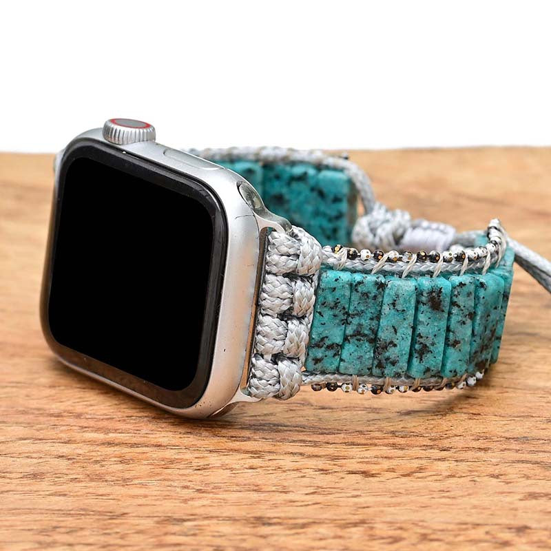 Bohemian Stone Watch with Blue Sesame Strap Bracelet