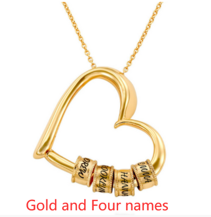 Heart Love Beaded Pendant Necklace,