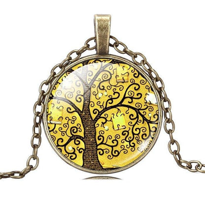 Tree of Life Necklace with Glass Art Pendant